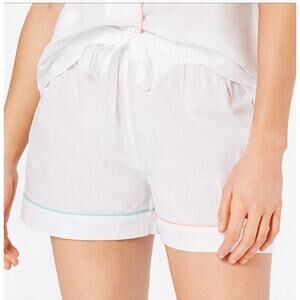 Charter Club White Woven Cotton Pajama Shorts Lounge Shorts